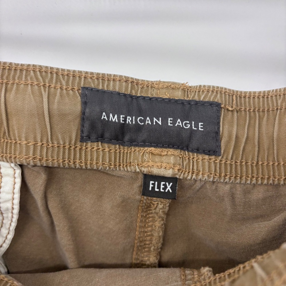 American Eagle Outfitters XXL Flex Khaki Brown Drawstring Casual Shorts - Picture 2 of 6